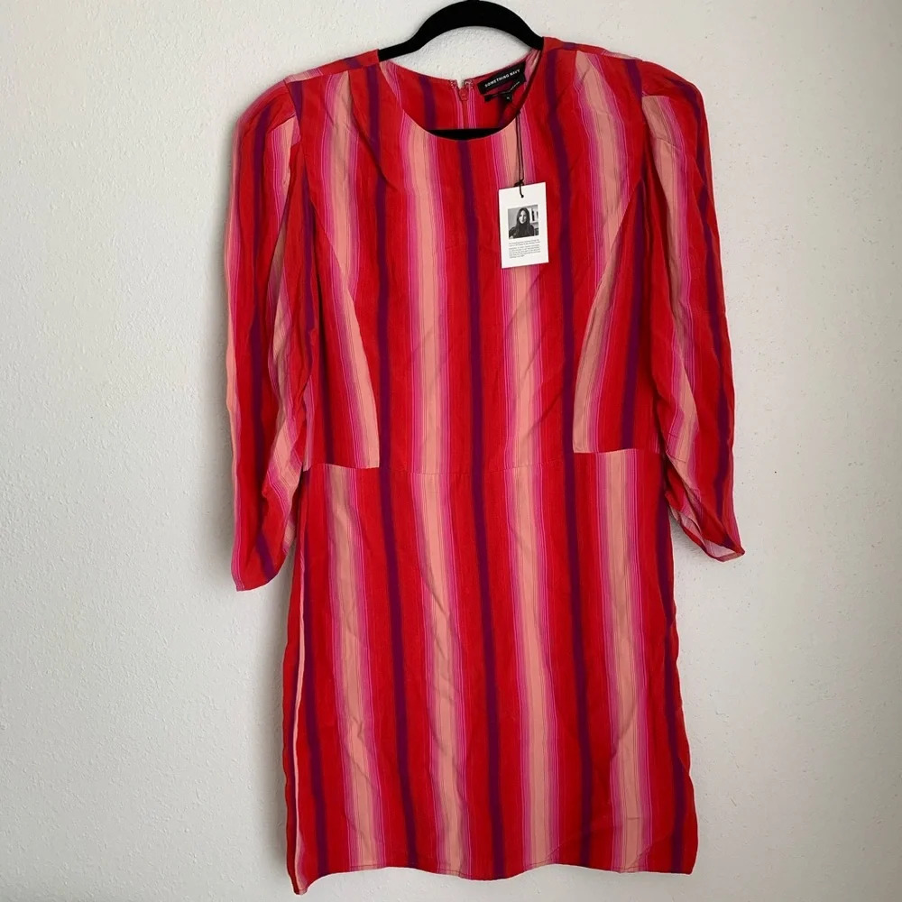 Something Navy red striped dress M New With Tags